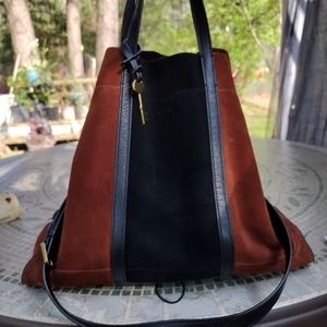 Fossil Carmen suede shopper bag.
